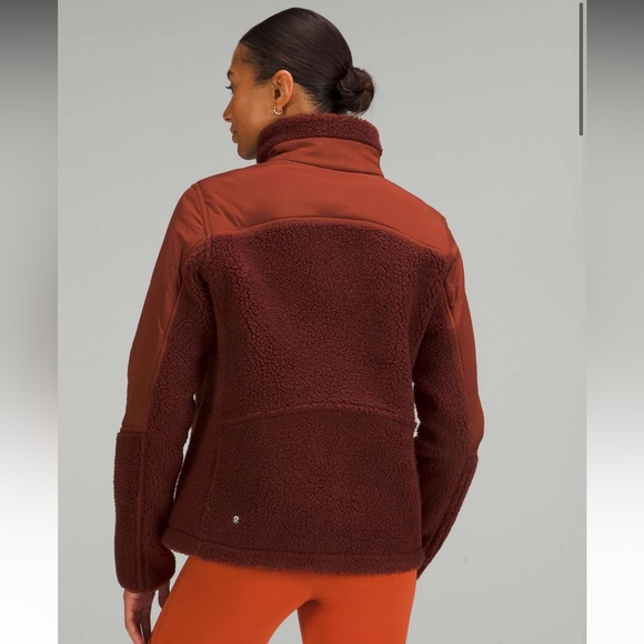 Lululemon textured fleece full zip jacket sz 14 in date brown - Picture 5 of 9